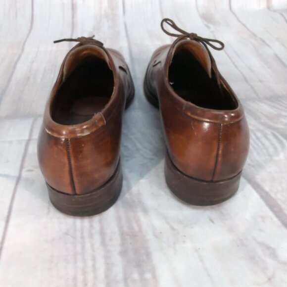 Barker Leather Derby Shoes Men’s 10.5 Brown Made in England Dress Oxfords - Picture 5 of 11